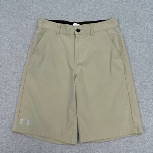 Under Armour Match Play Golf Shorts Boys 14 Khaki Tan Stretch Performance Chino